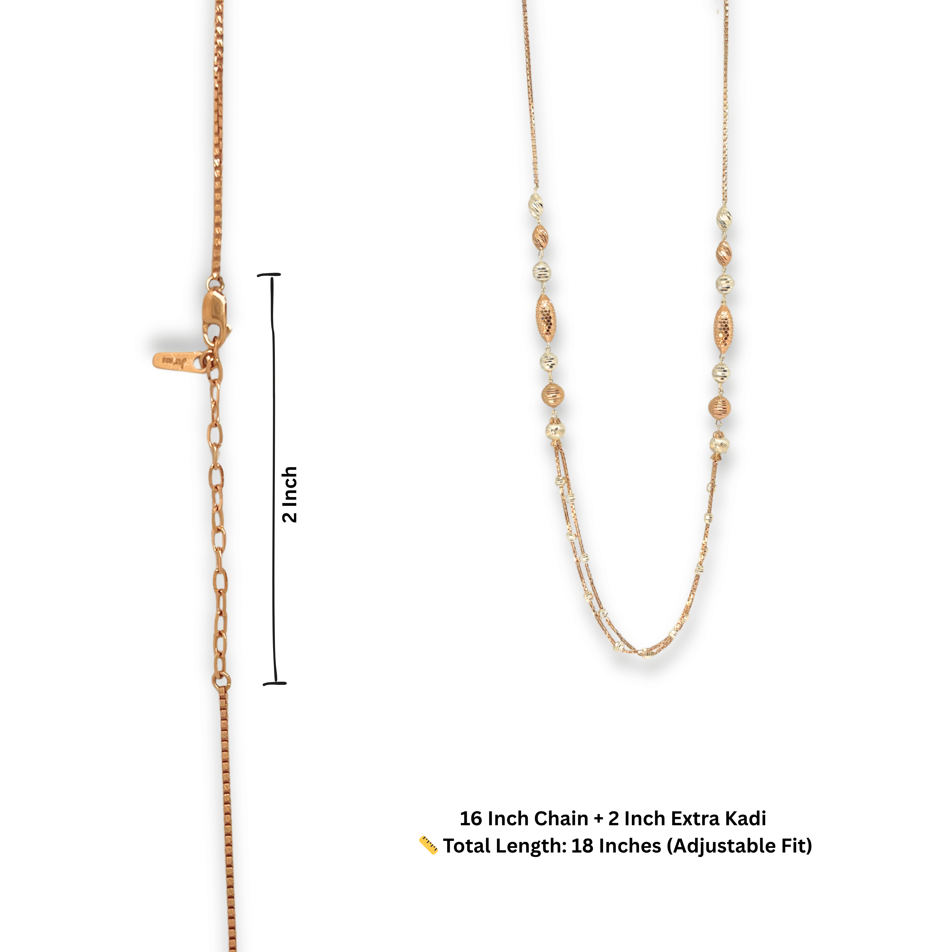 AuraOval Dual Tone Silver Chain