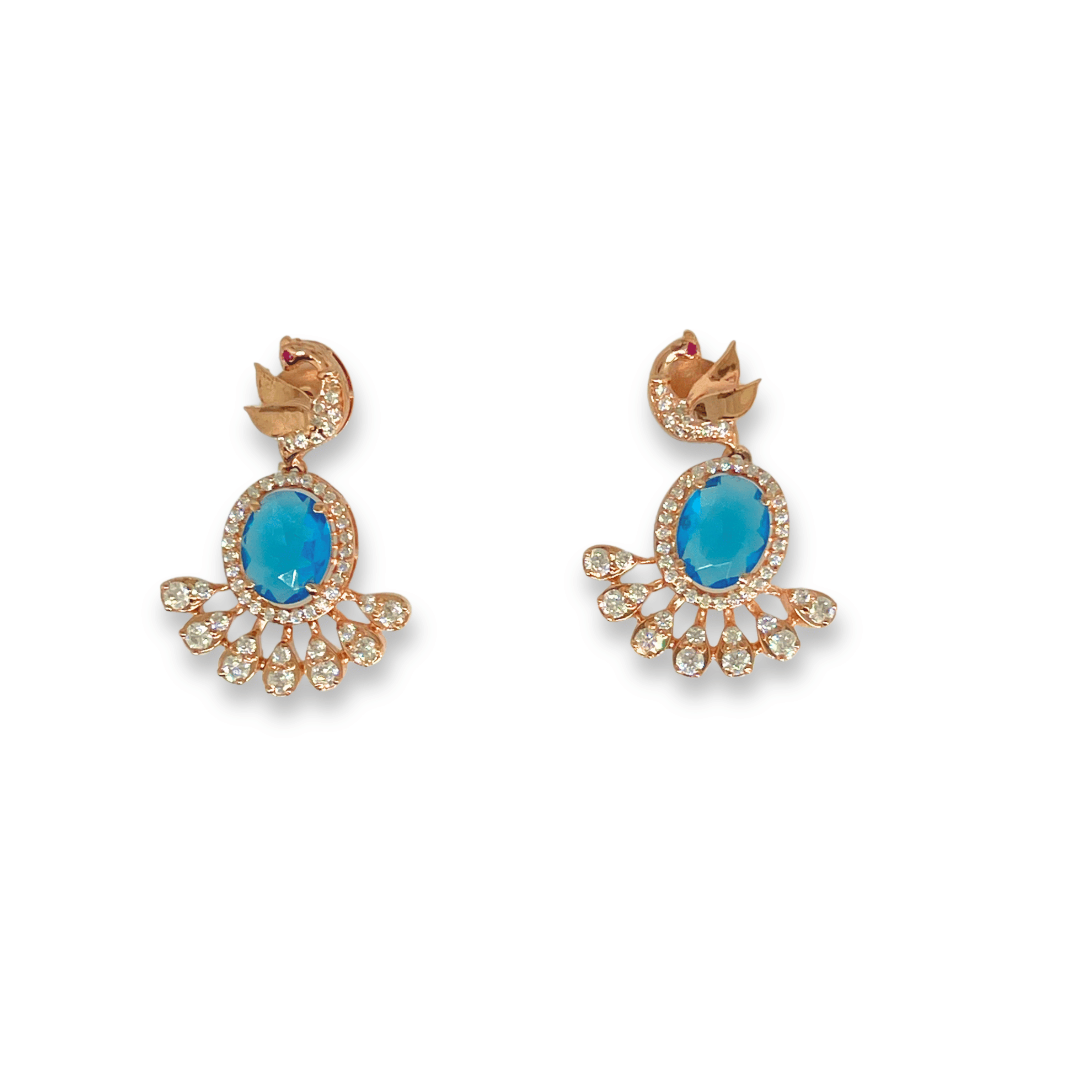 Royal Peacock Design Blue Stone Necklace