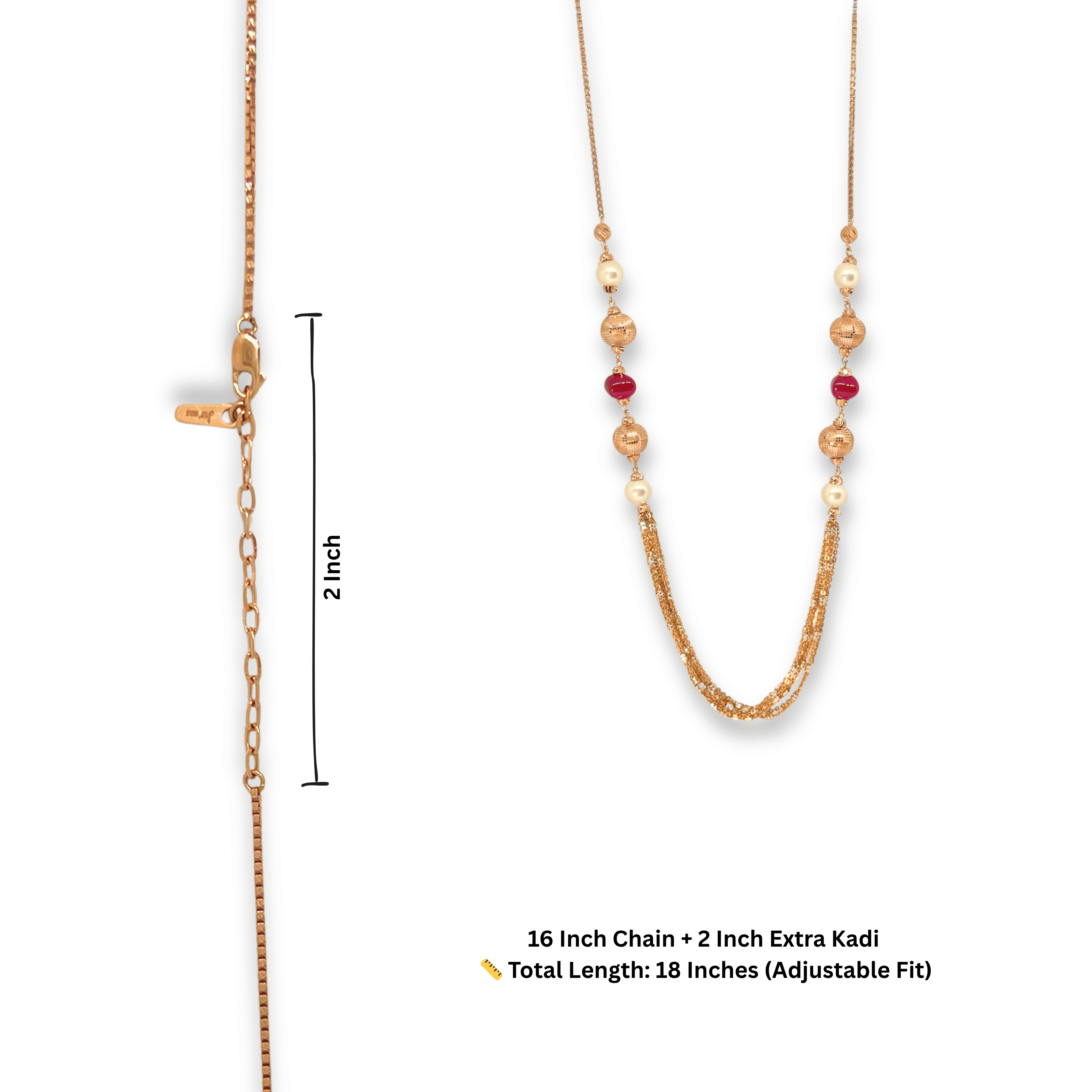 Red Pearl Elegant Pretty Chain Mala