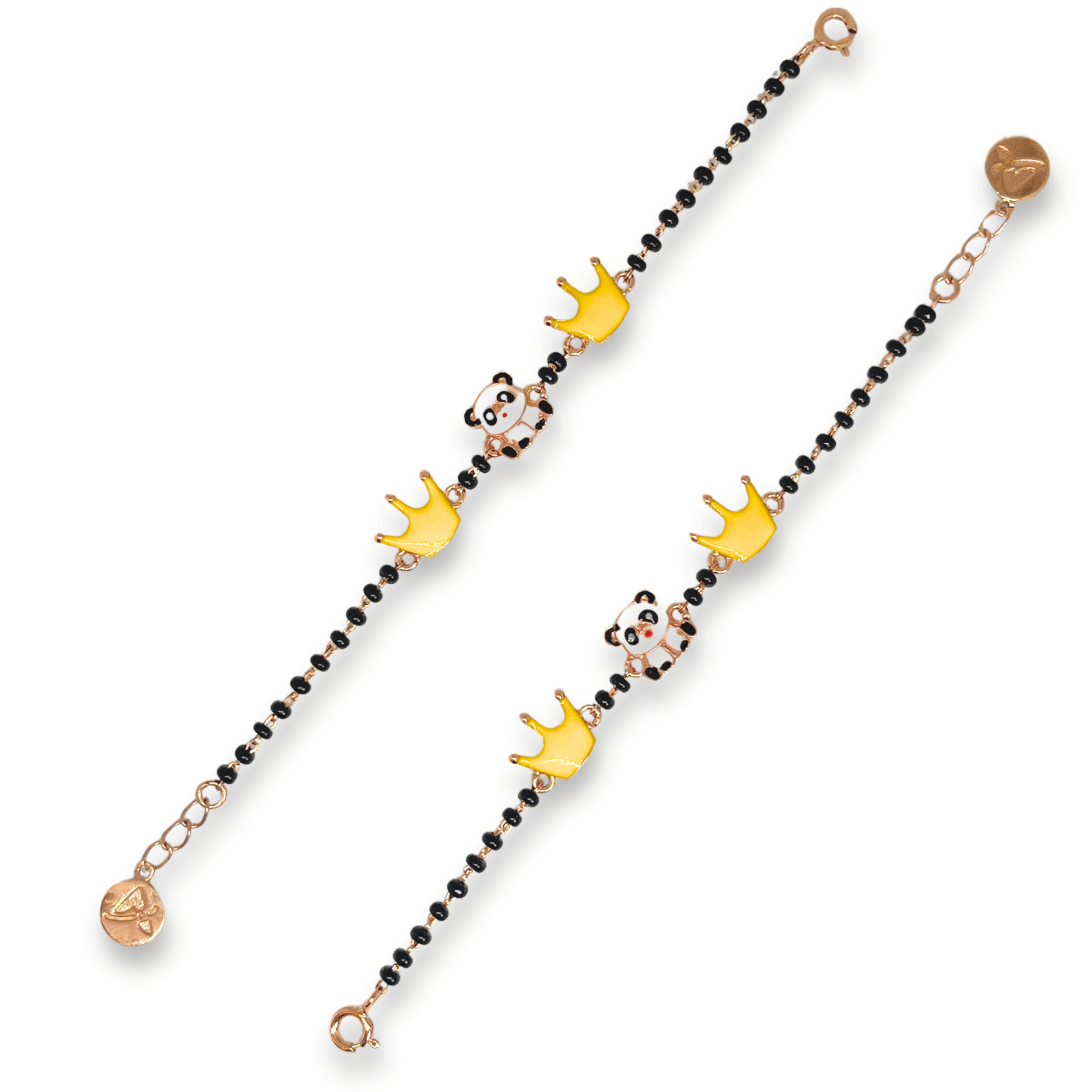 Kids Panda Crown Charm Bracelet