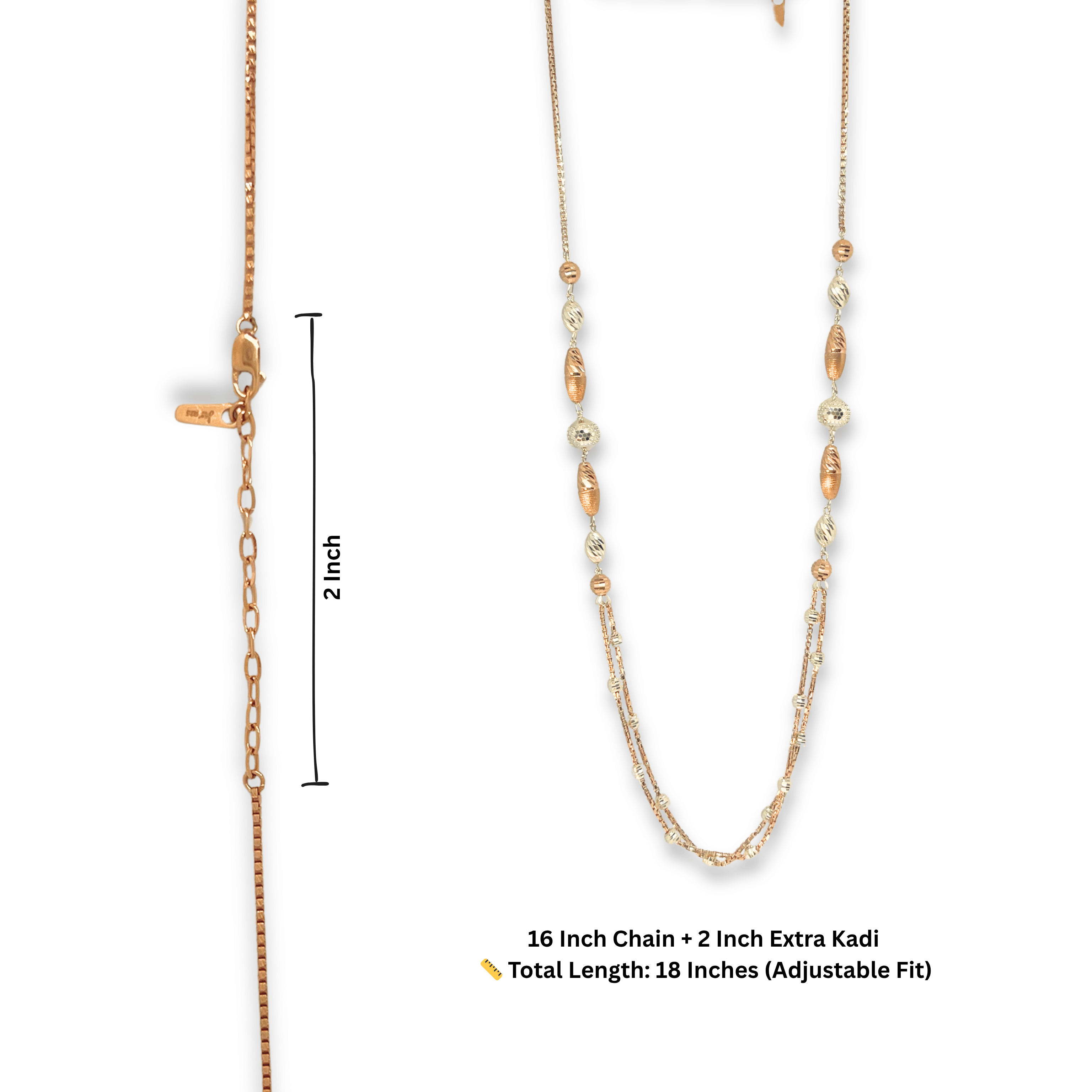 Elonglo Dual Tone Silver Chain