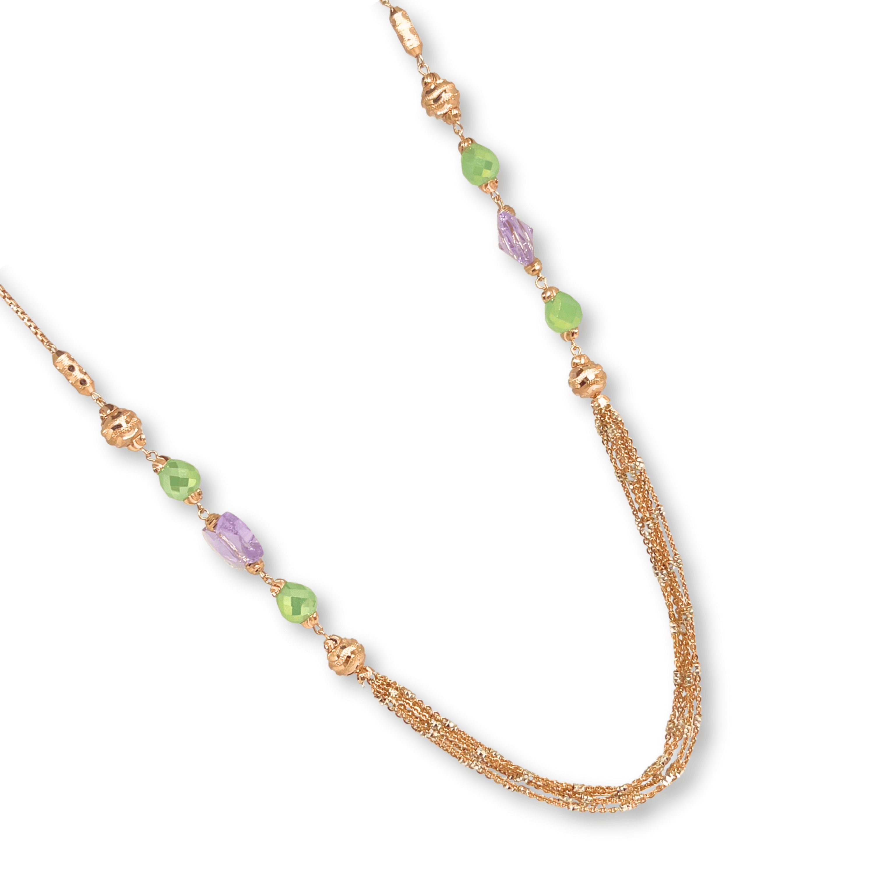 Trendy Multi-Beads Gold Finish Designer Chain