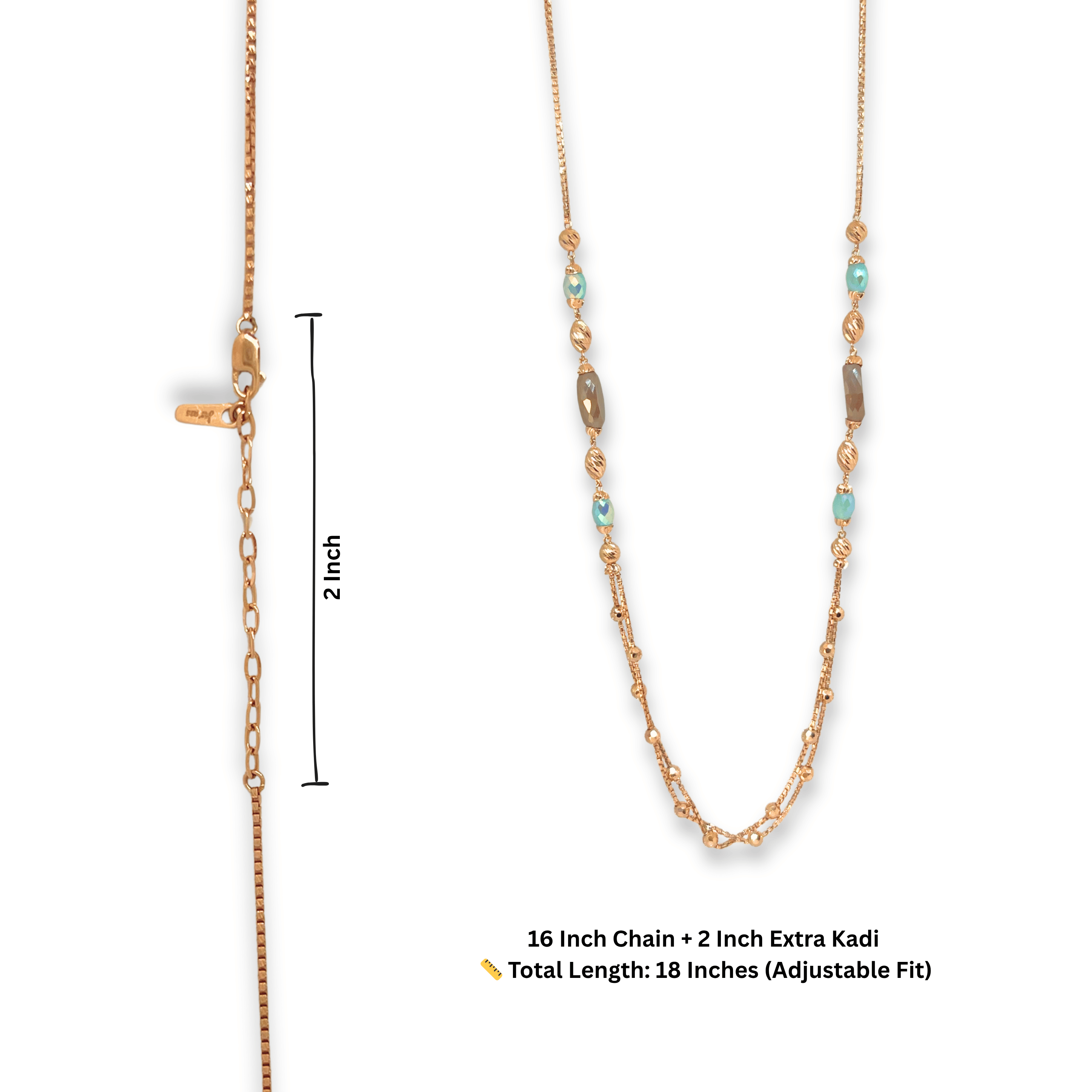 Aqua Stone Elegant Chain Mala