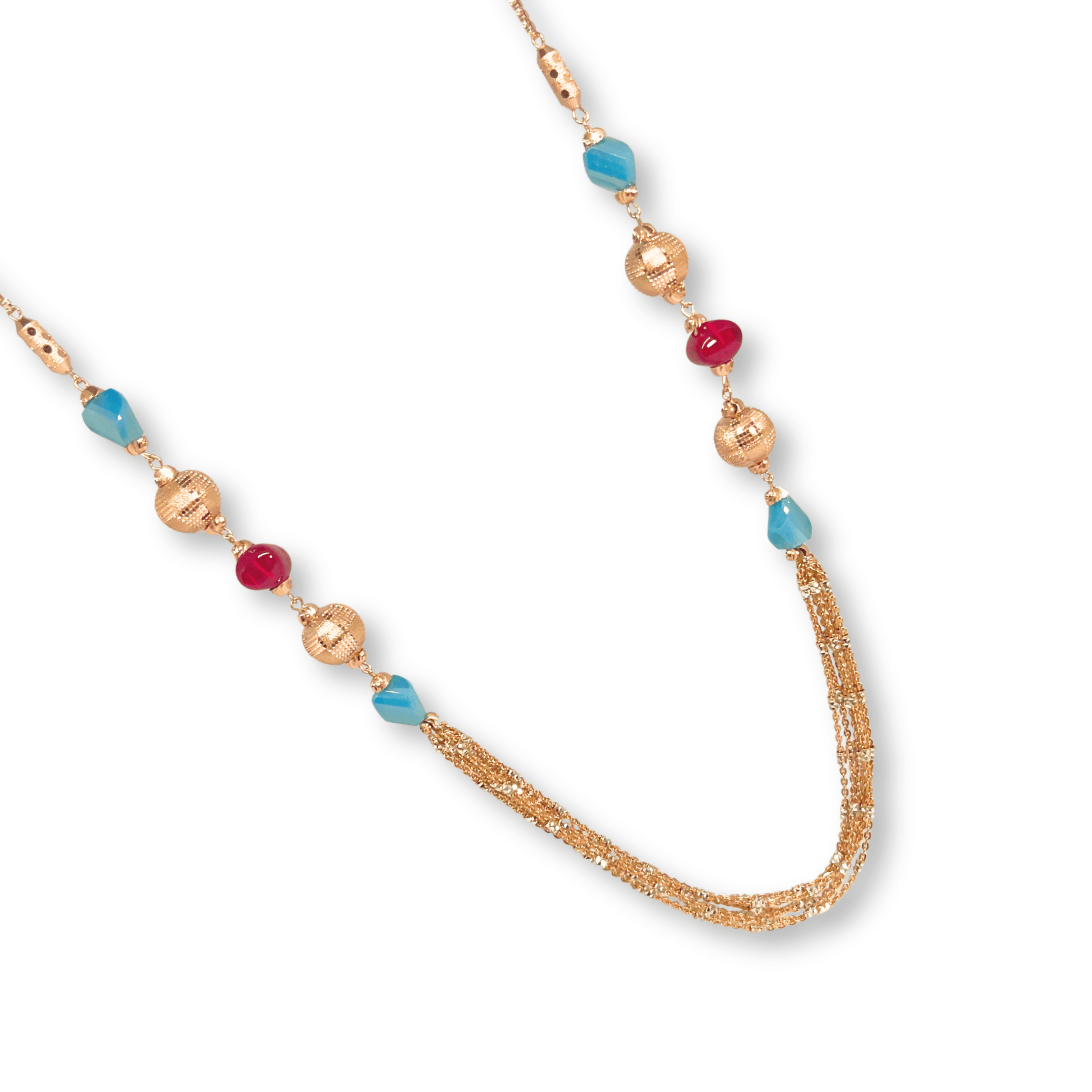 Stylish Dual Color Beads Gold Finish Chain