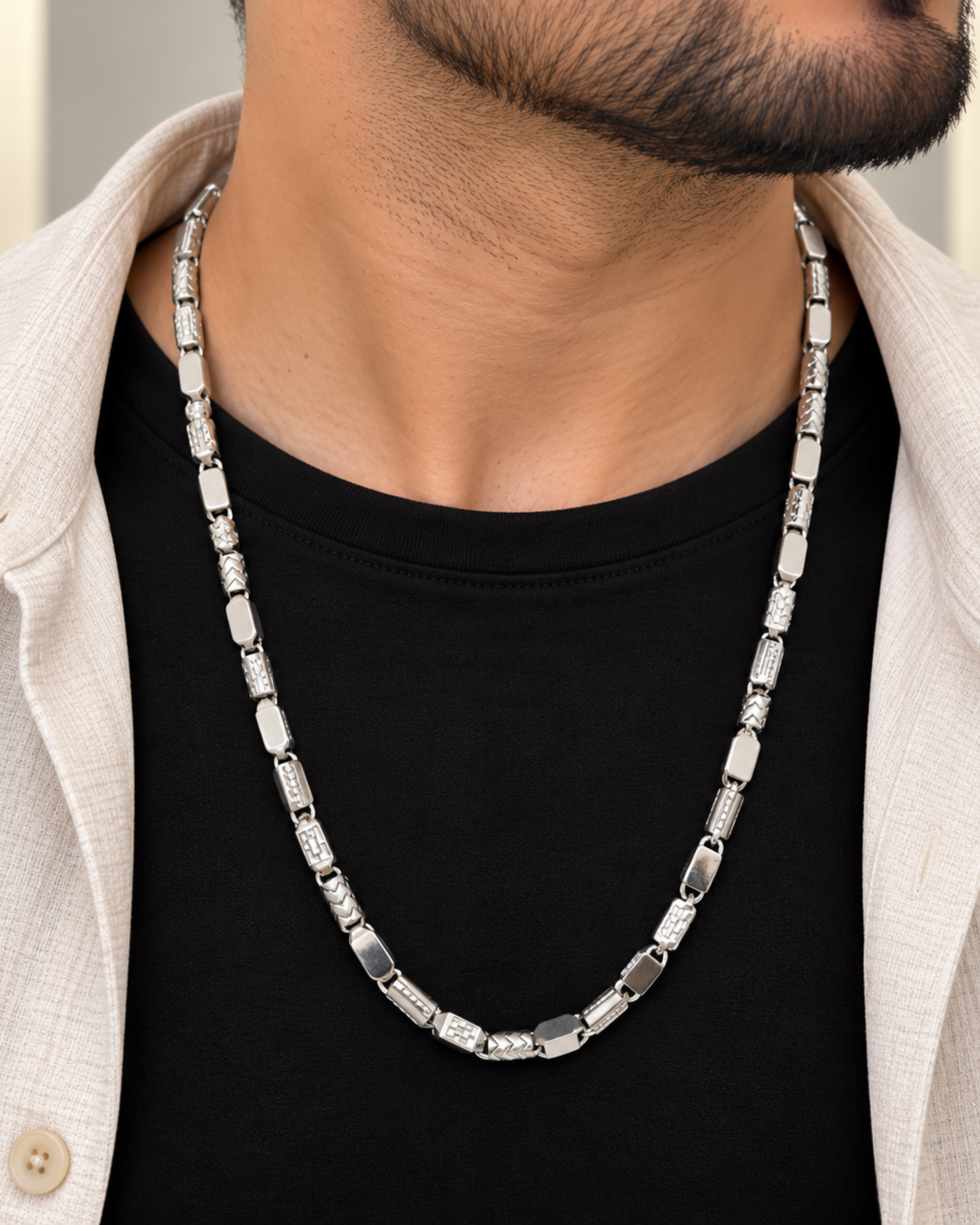 Luxury Wave 925 Silver Men's Chain
