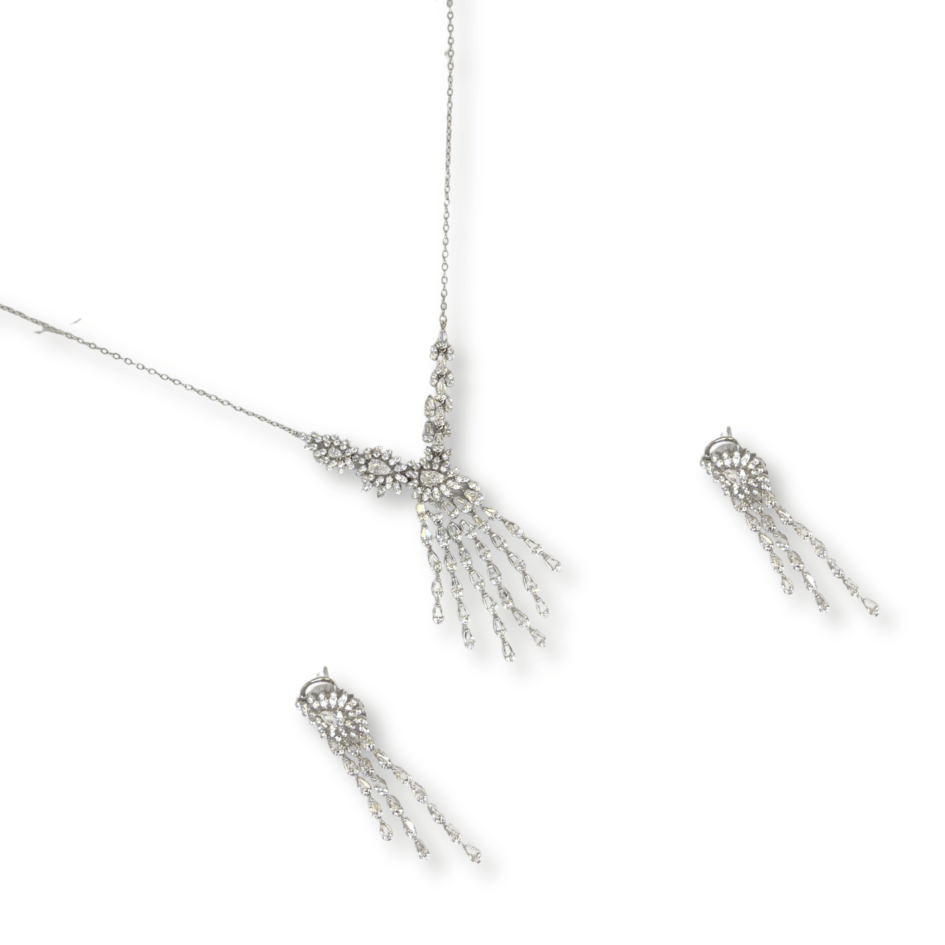 Luxury Floral Cascade Necklace Set