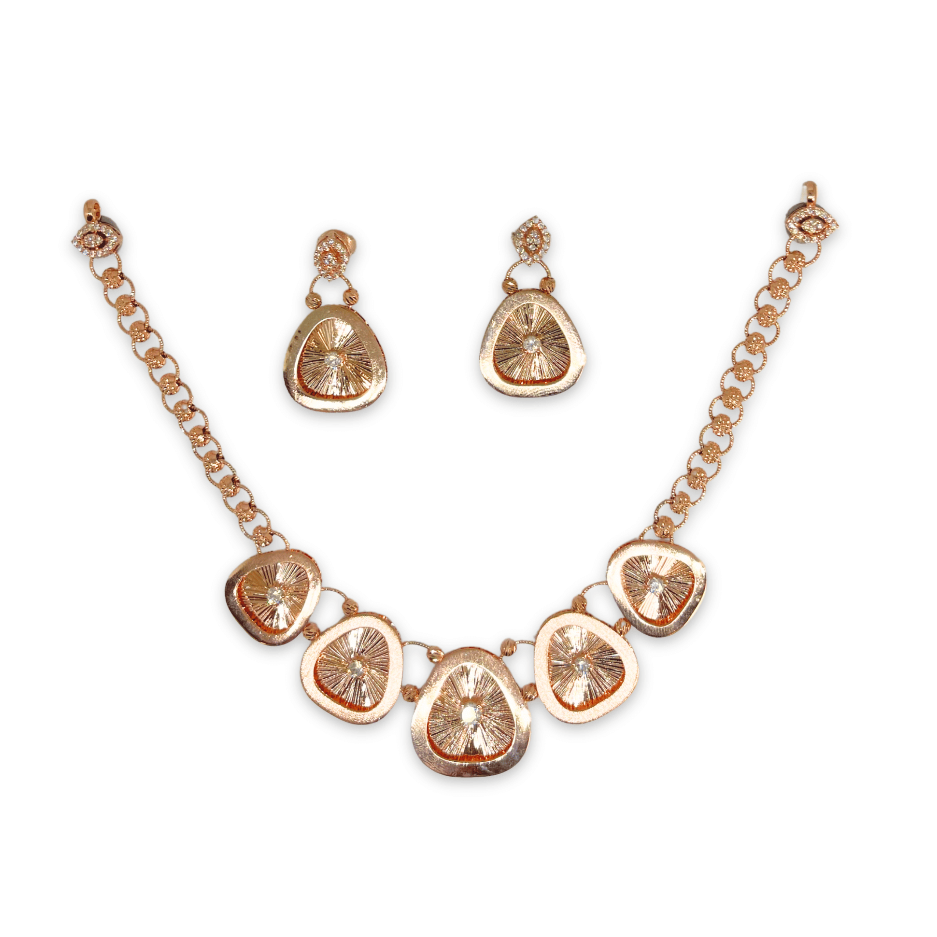 Radiant Texture Designer Necklace Set