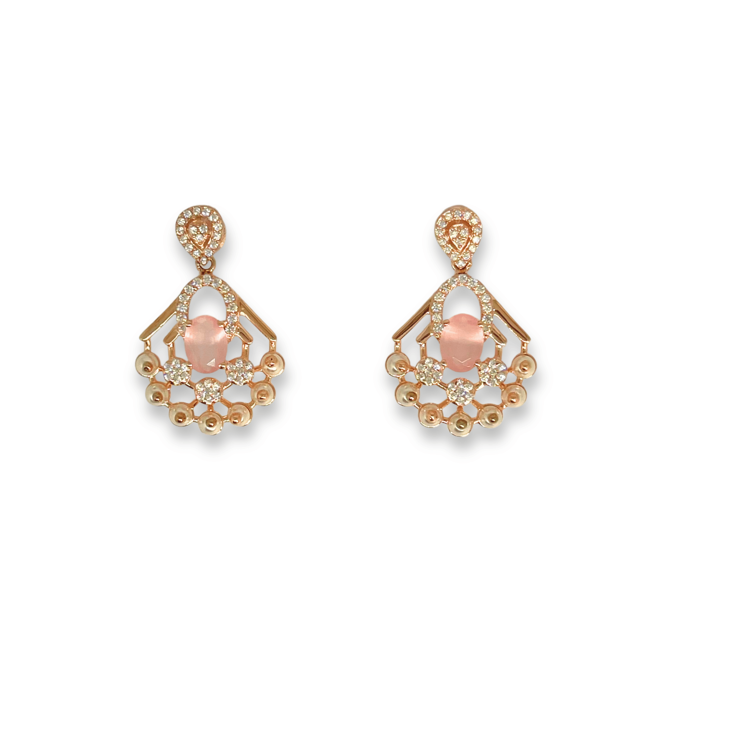 Elegant Pink Stone Designer Necklace Set