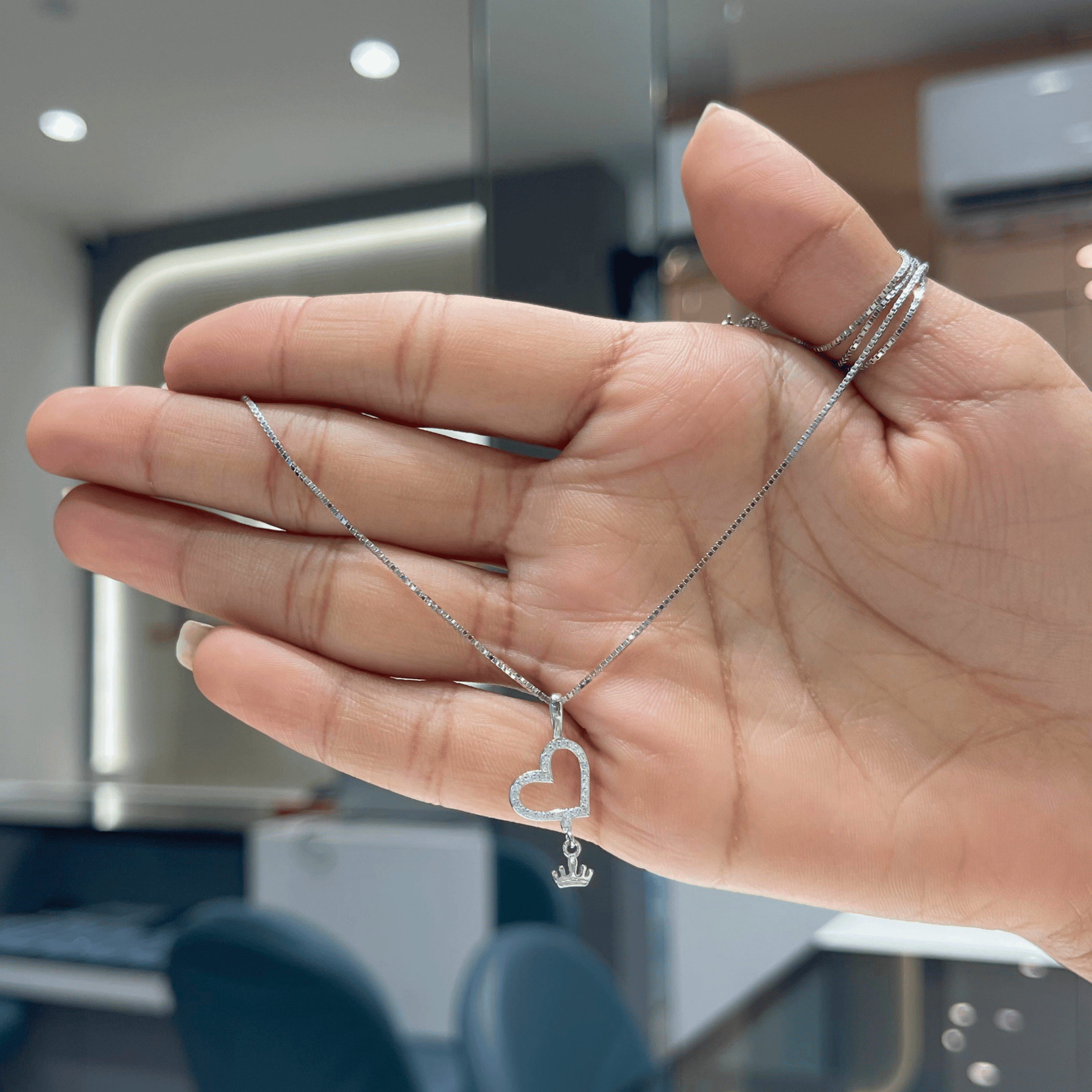 925 Silver Stone Chain Pendant
