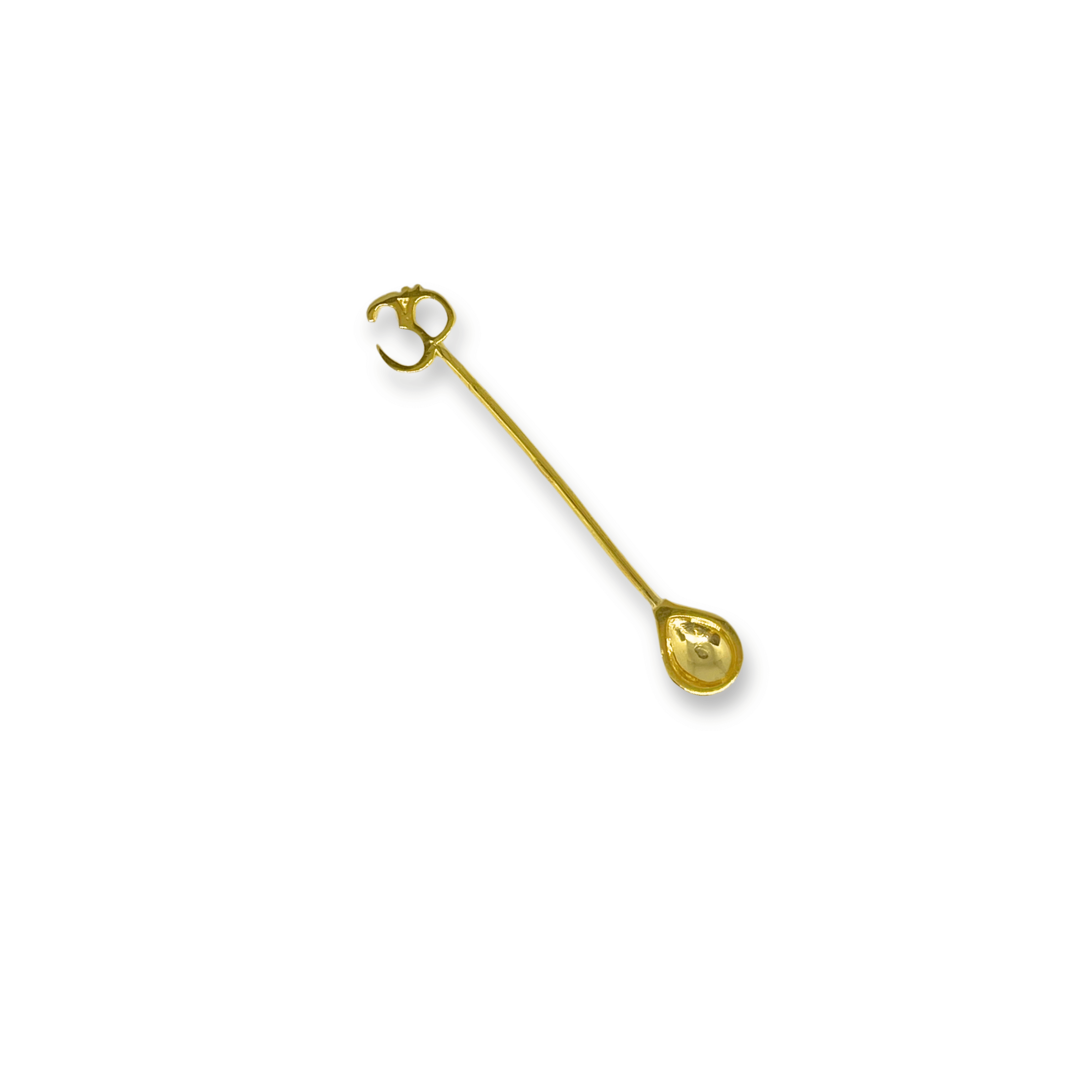 Gold Finish Om Design Spoon