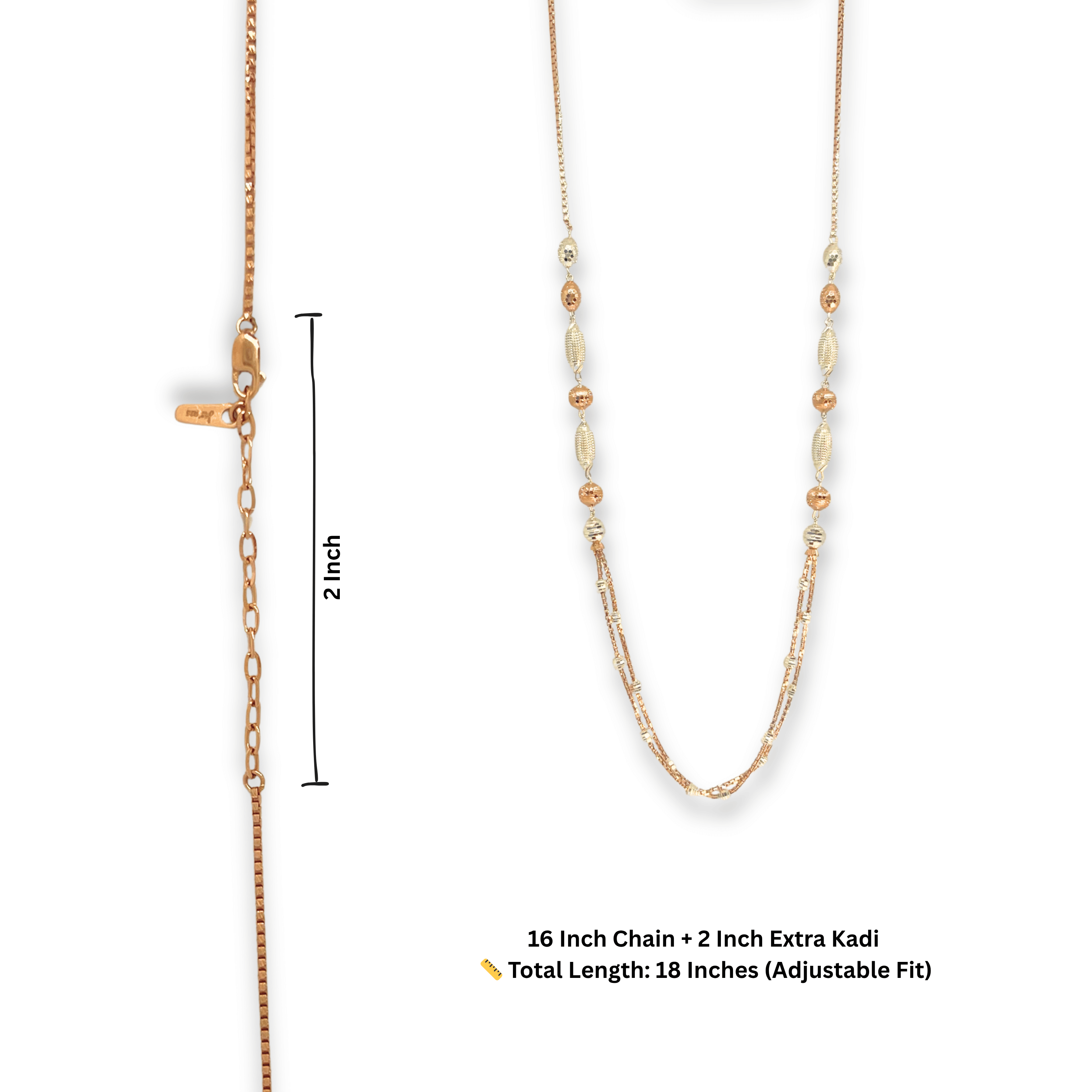Eleglo Dual Tone Silver Chain