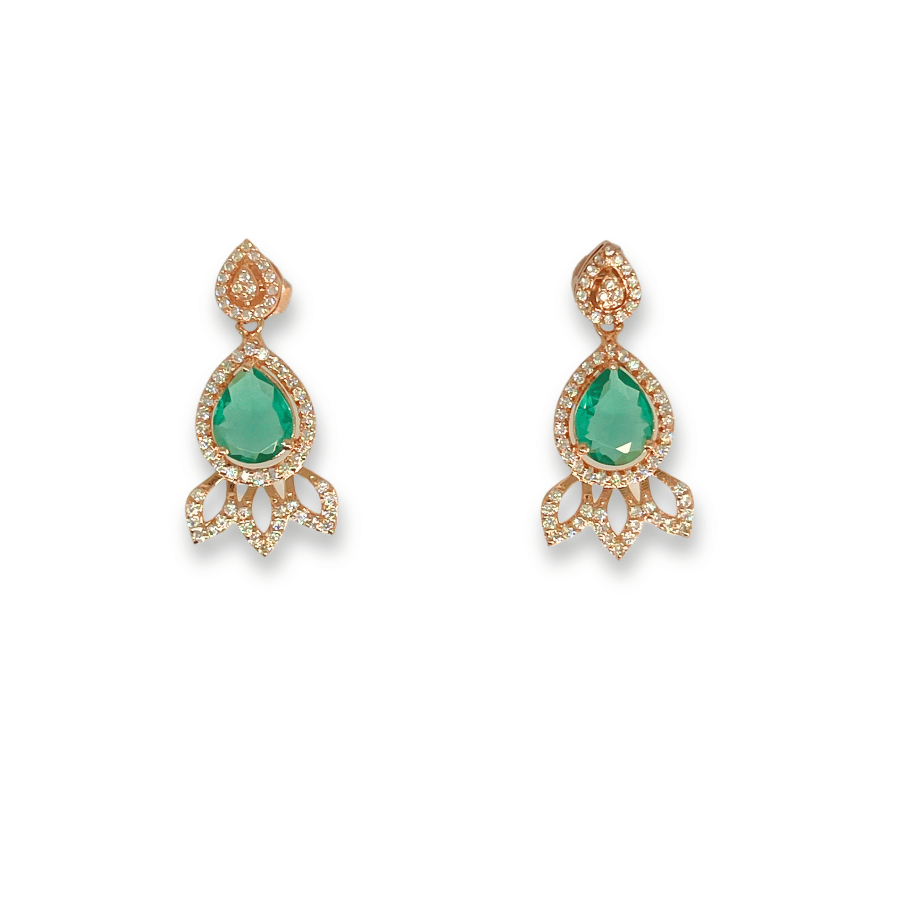 Emerald Green Stone Designer Necklace Set