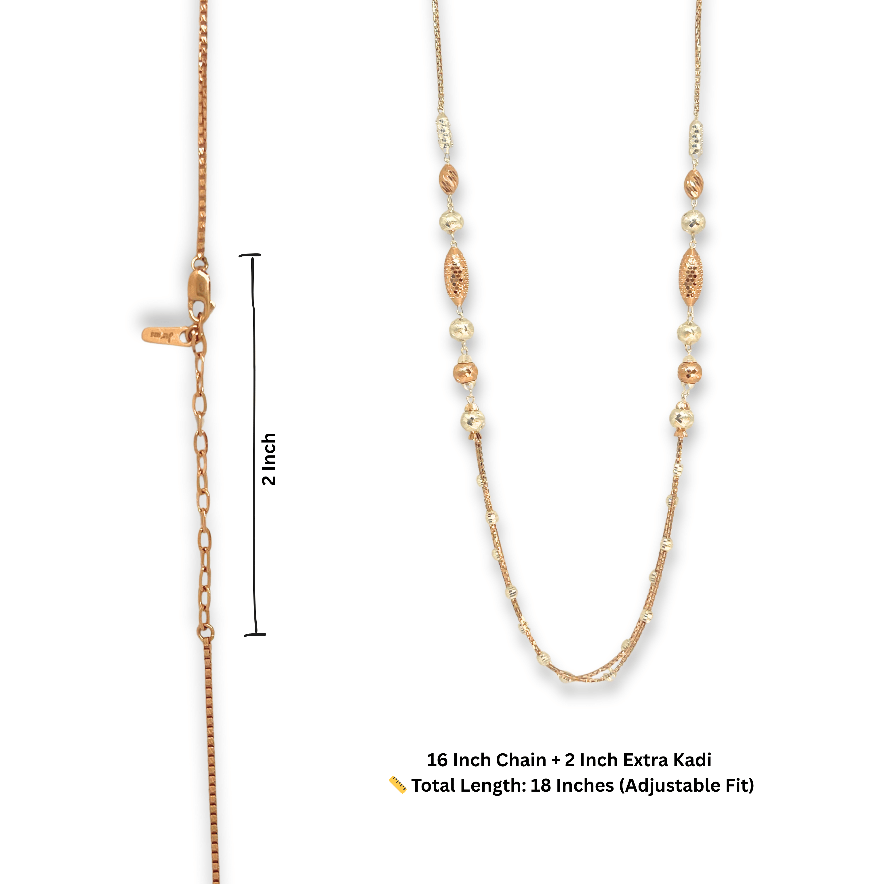 OvalShine Dual Tone Silver Chain