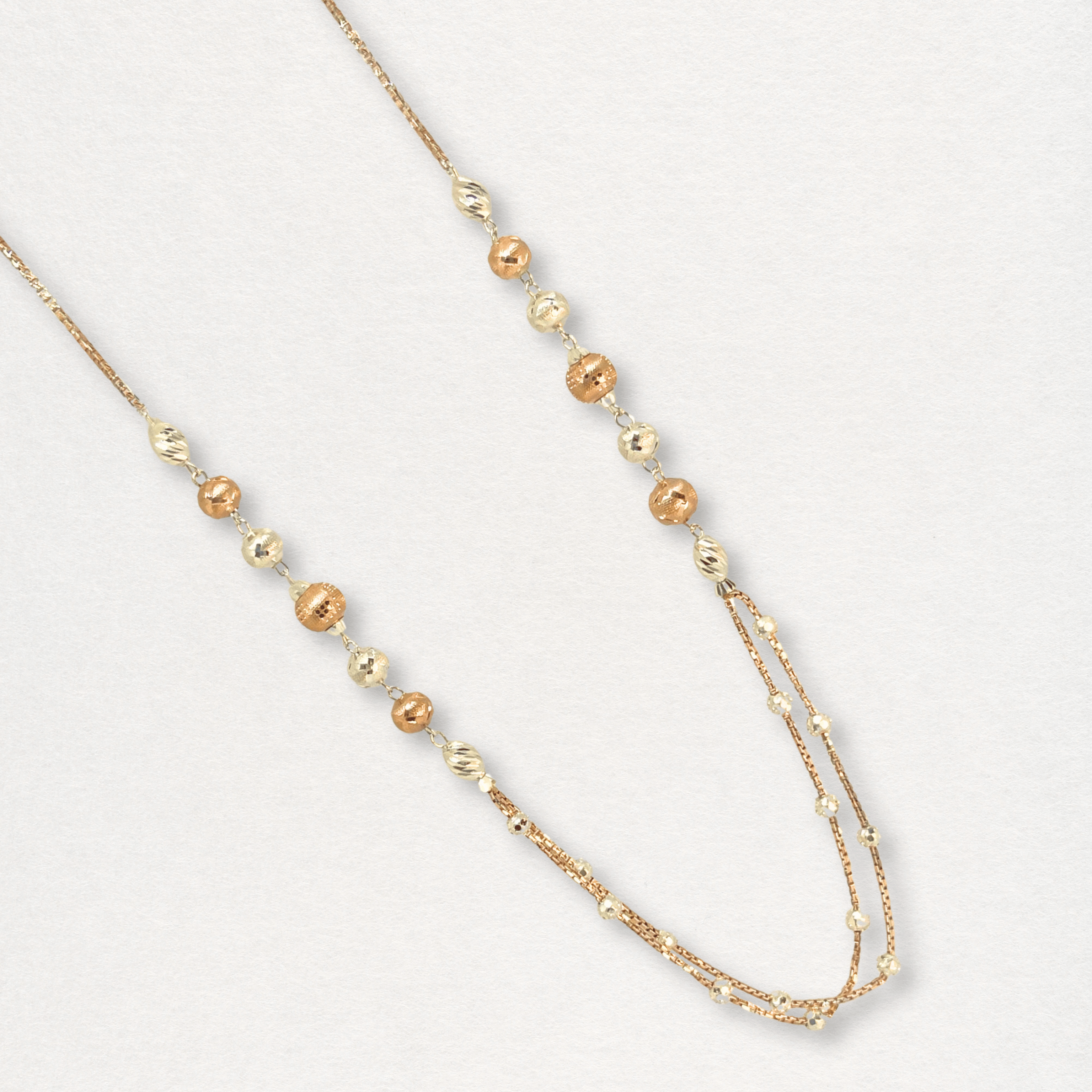 GlowBead Dual Tone Silver Chain