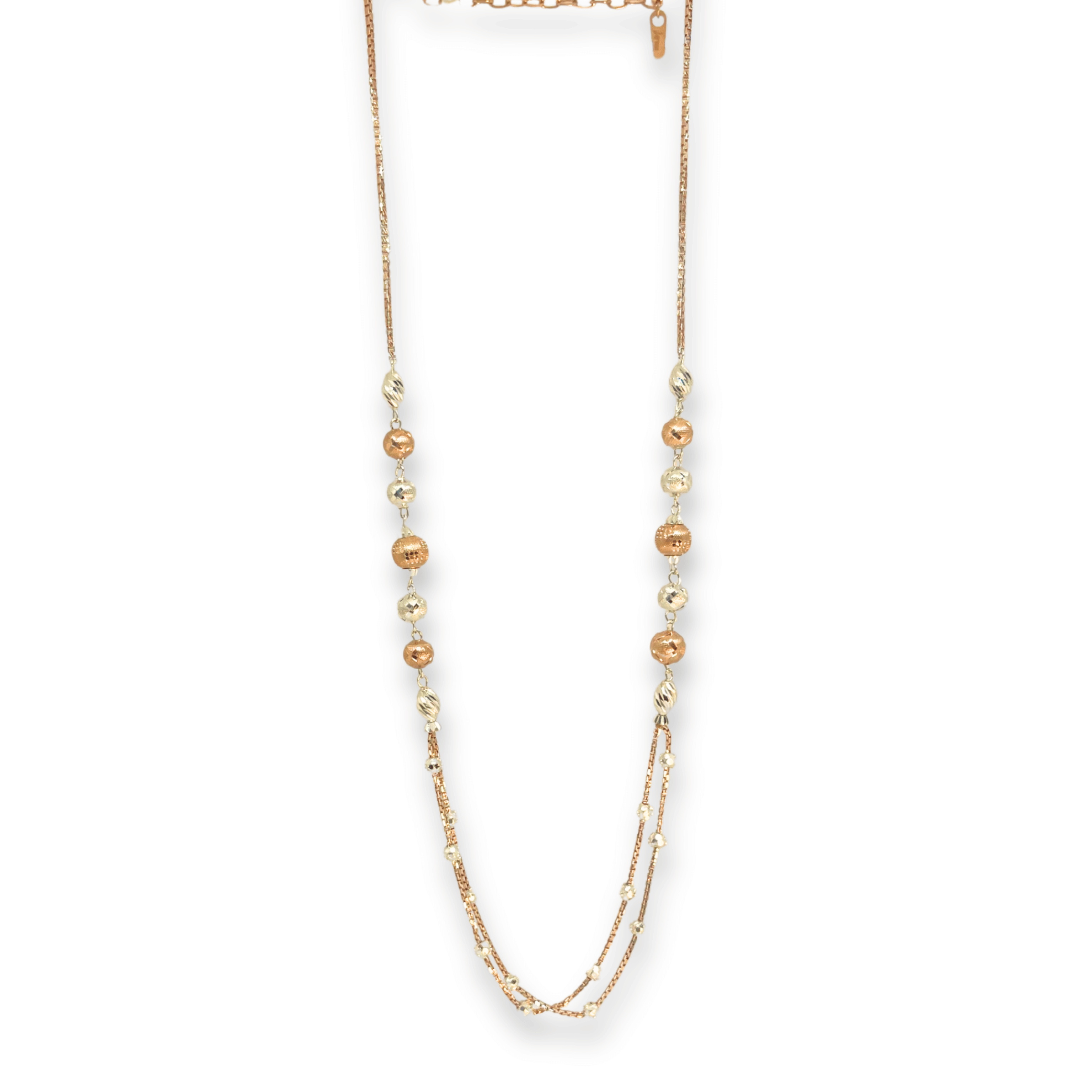 GlowBead Dual Tone Silver Chain
