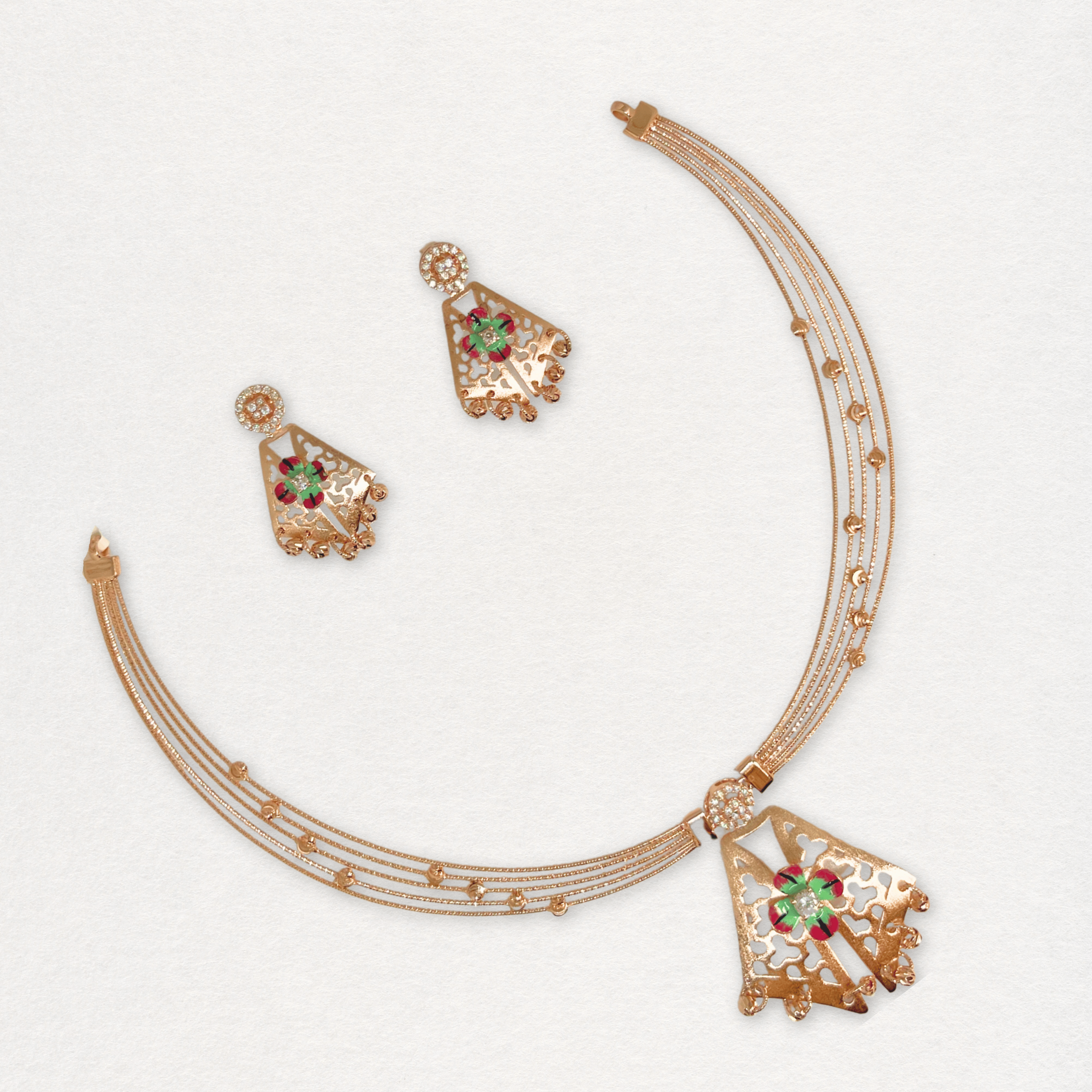 Traditional Meenakari Style Necklace Set