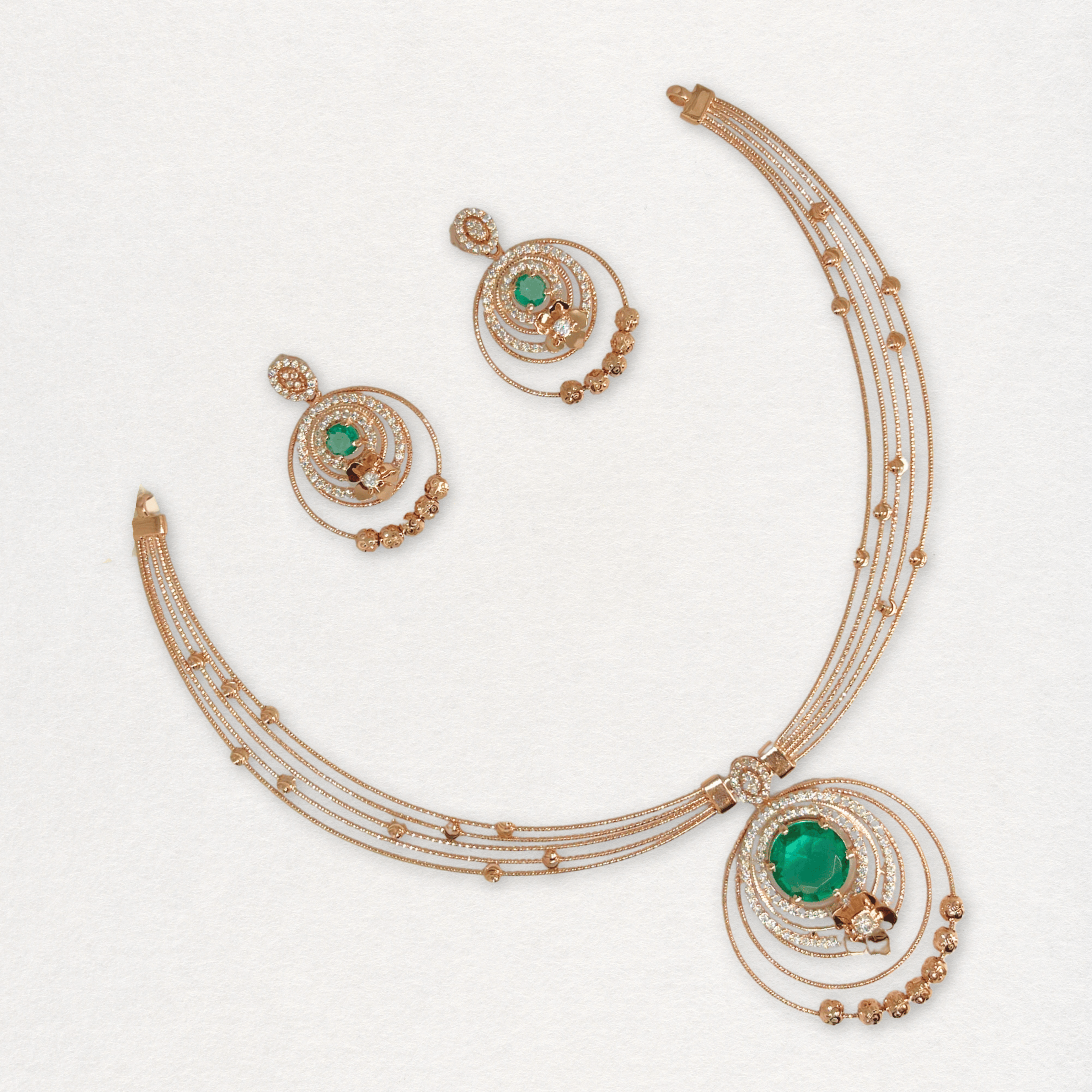 Green Stone Designer Necklace Set