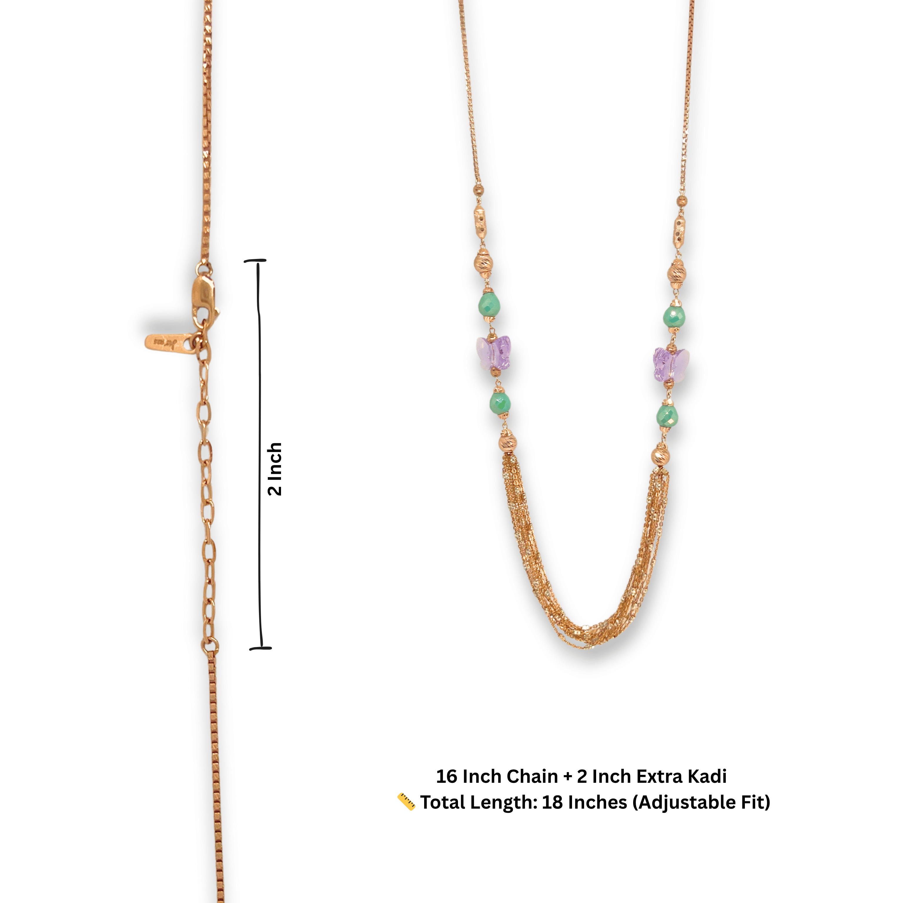 Mint Green Butterfly Elegant Chain Mala