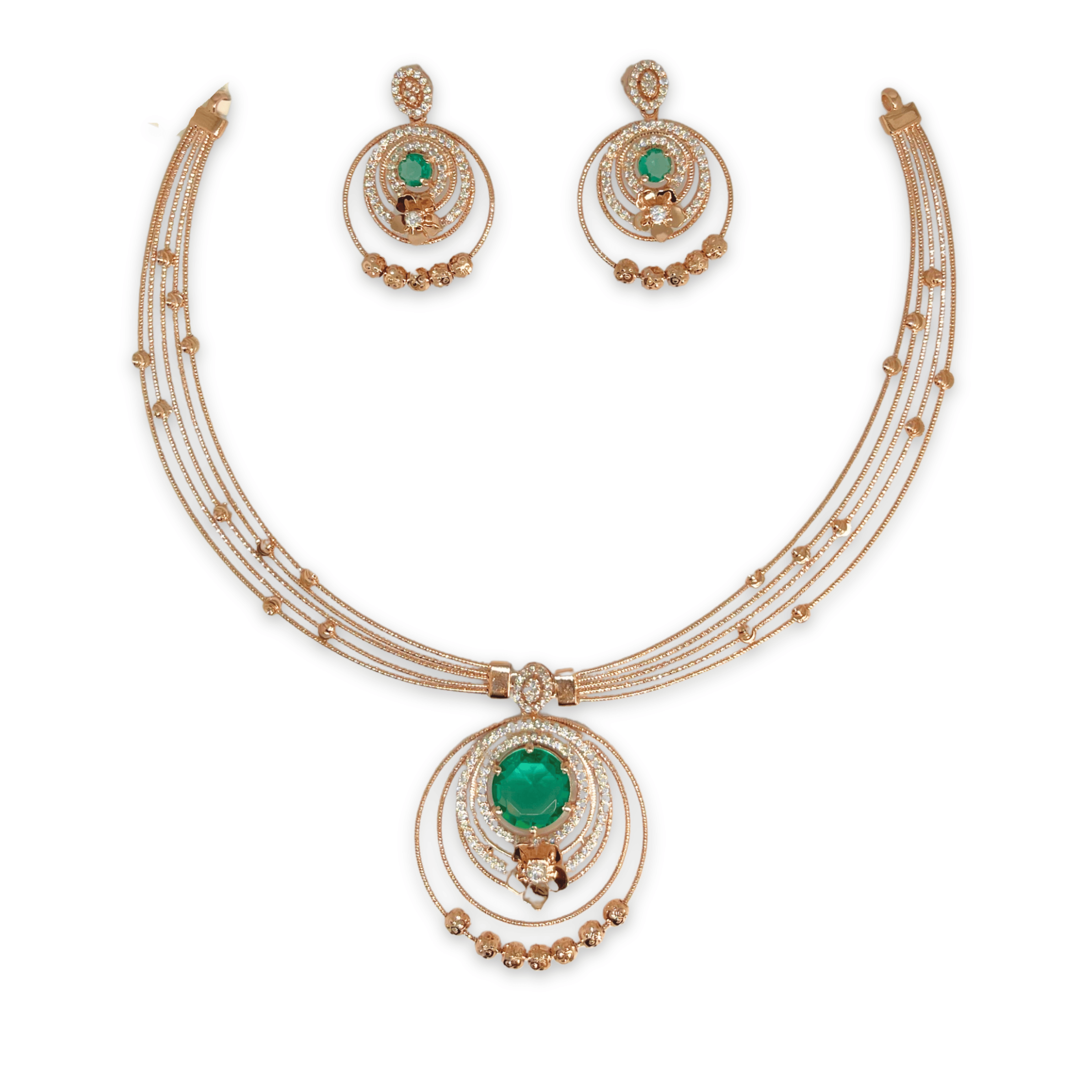 Green Stone Designer Necklace Set