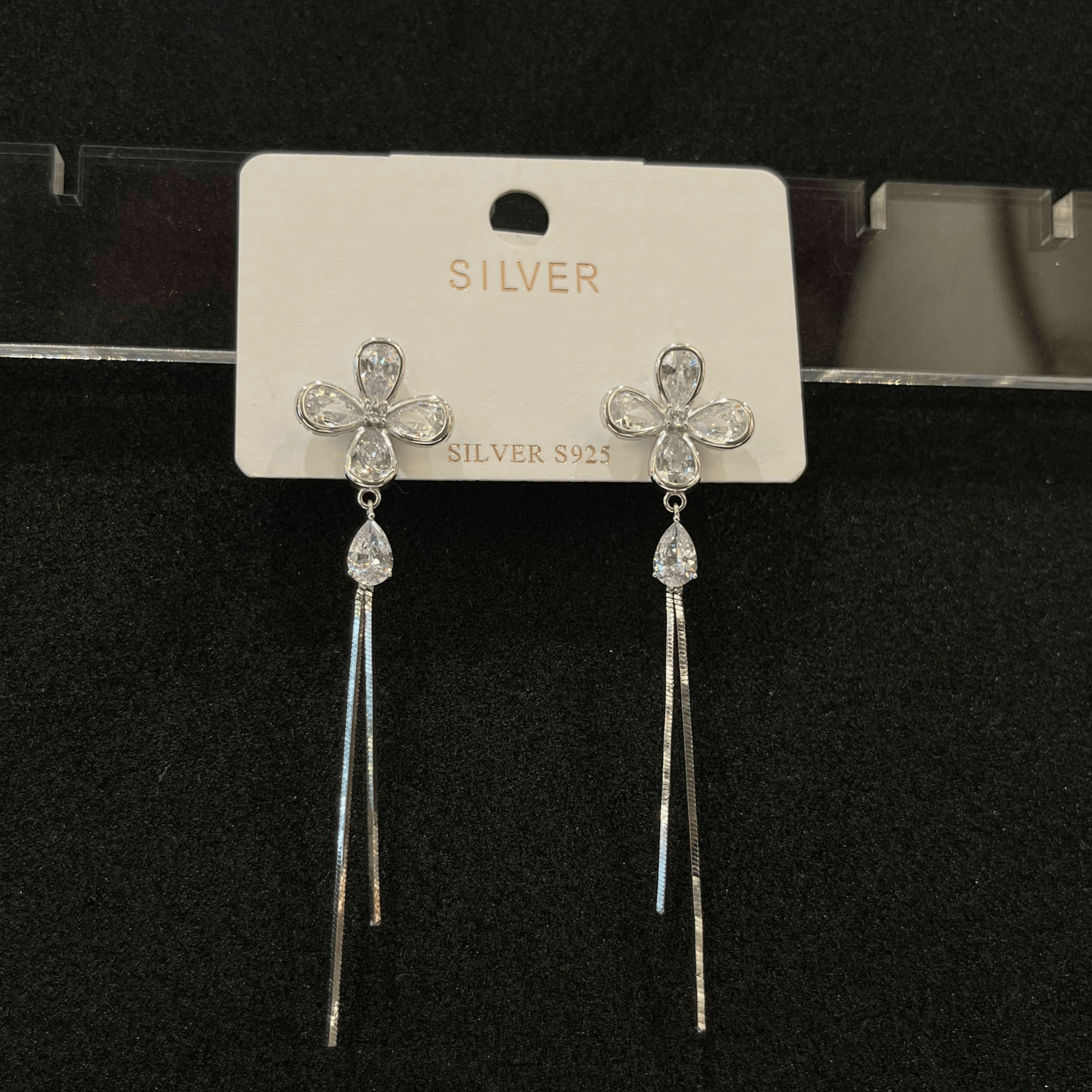 Silver Rain Drop Earrings