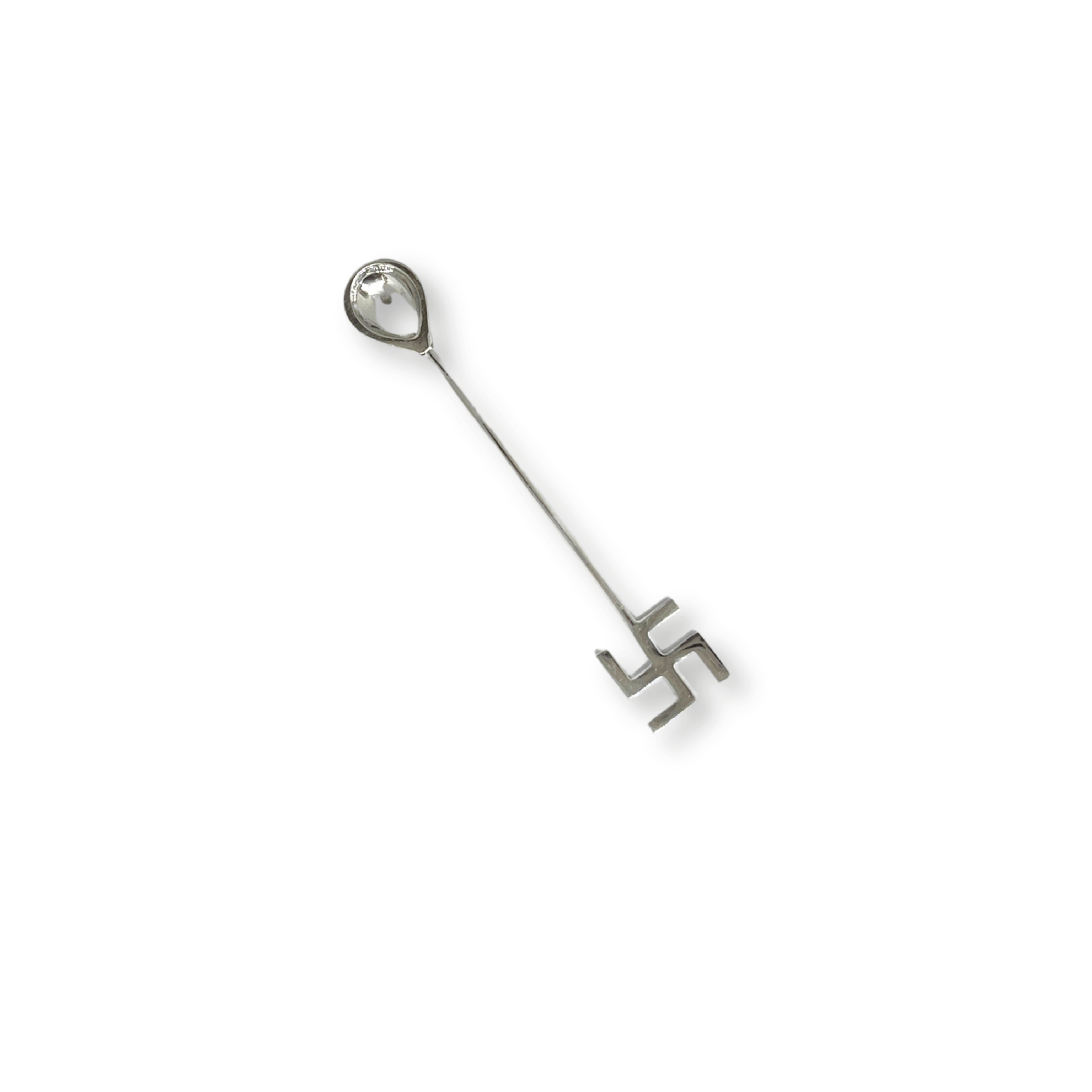 Silver Finish Swastik Aarti Spoon