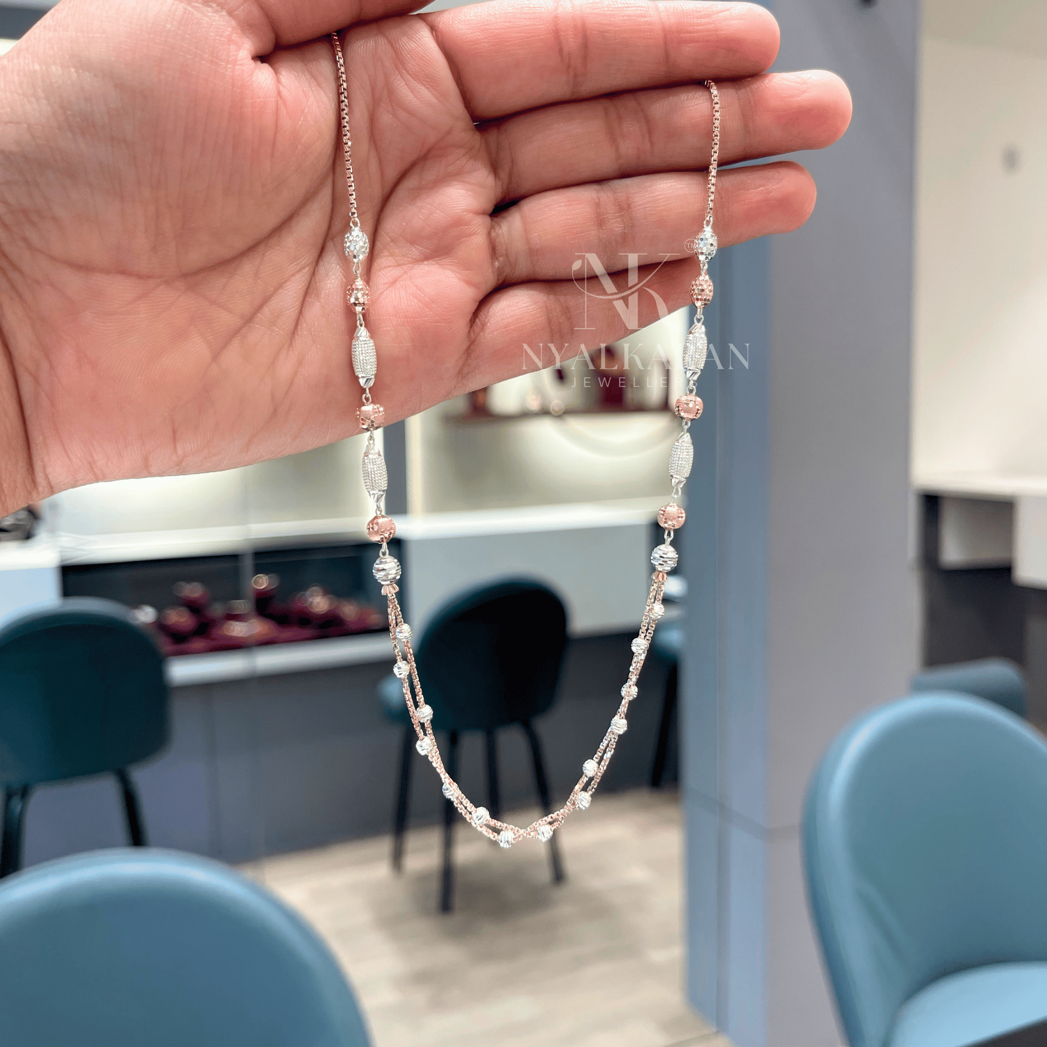 Eleglo Dual Tone Silver Chain