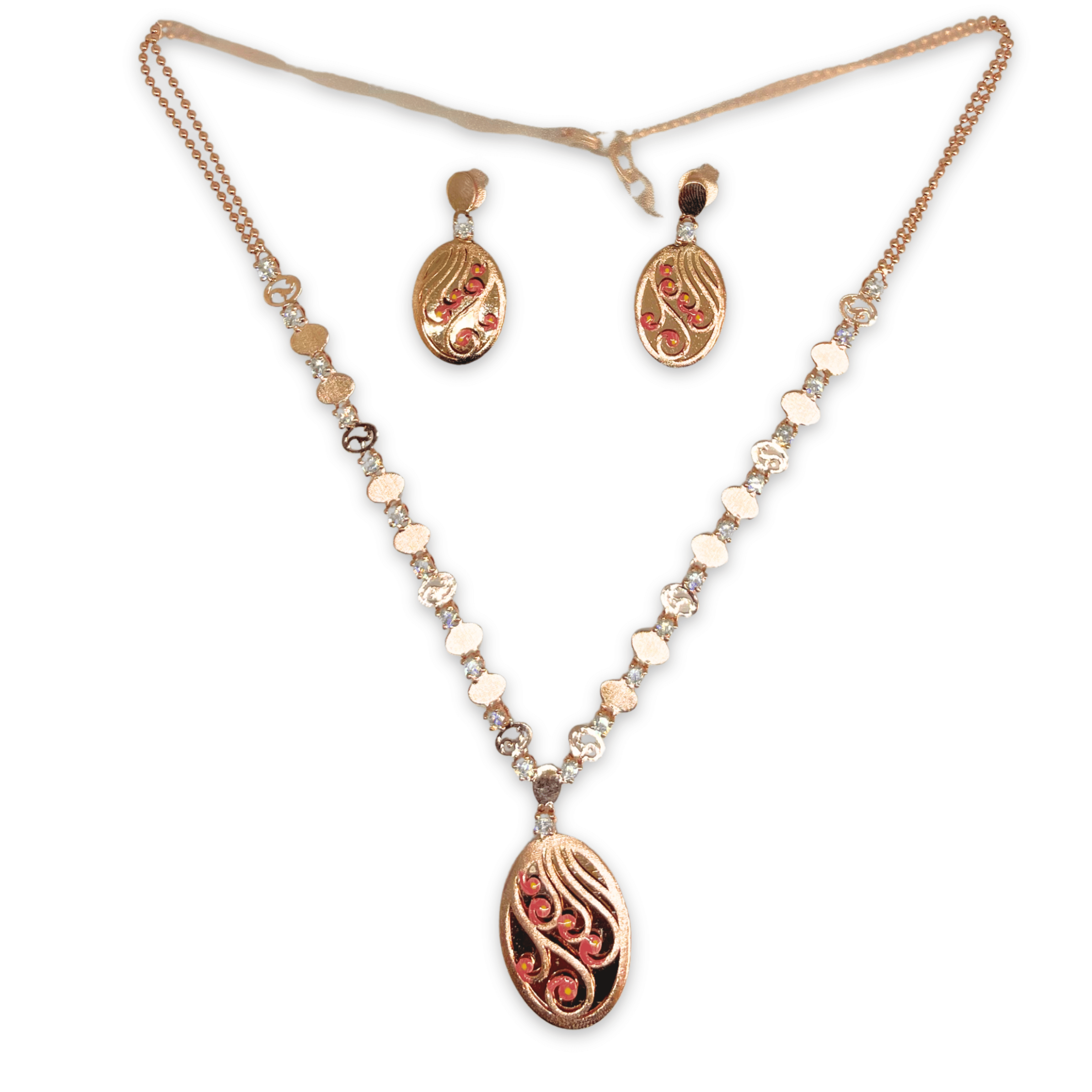 Red Meenakari Elegant Necklace Set