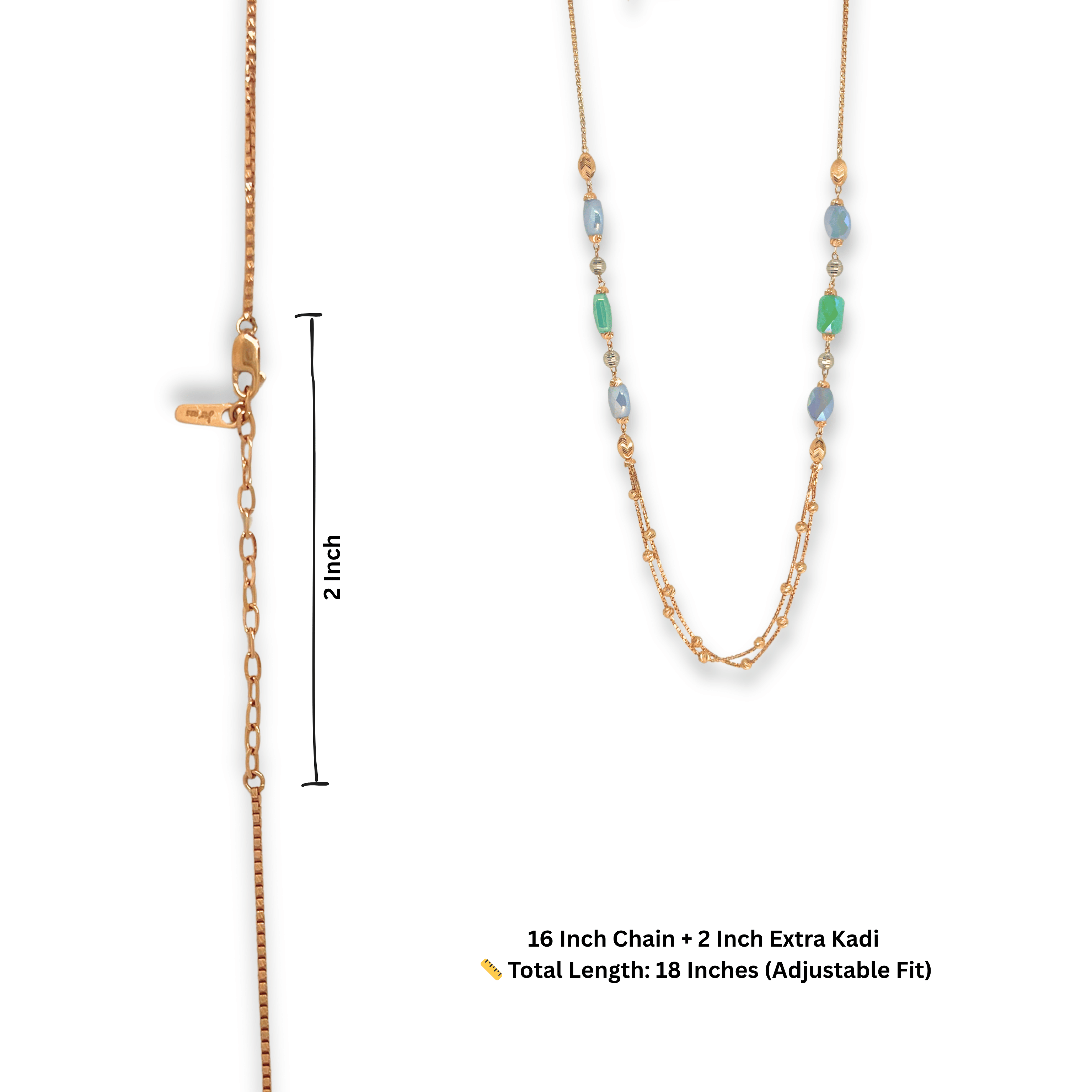 Sky Blue Mint Elegant Chain Mala
