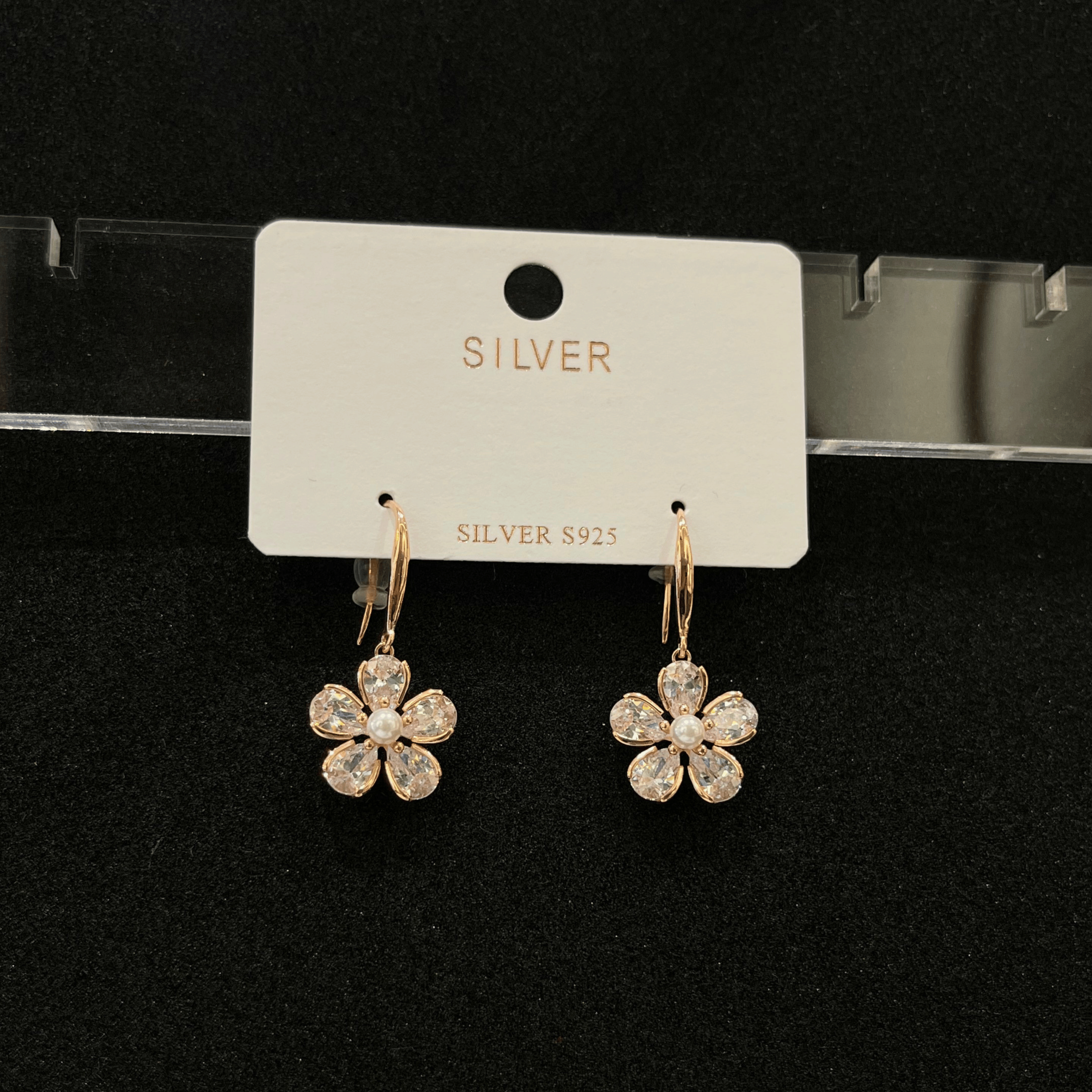 Floral Diamond Drop Earrings