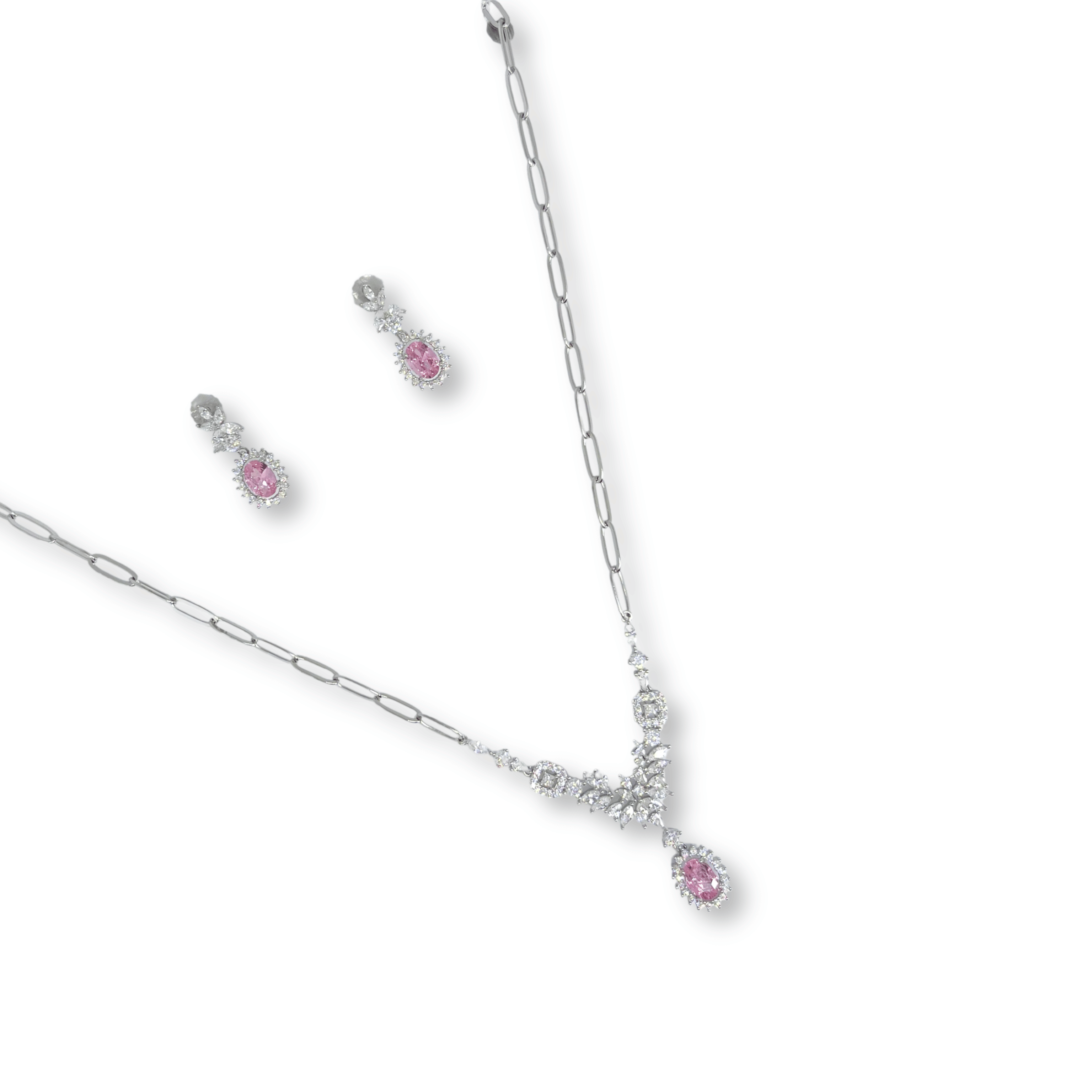 Pink Stone Designer Necklace Set