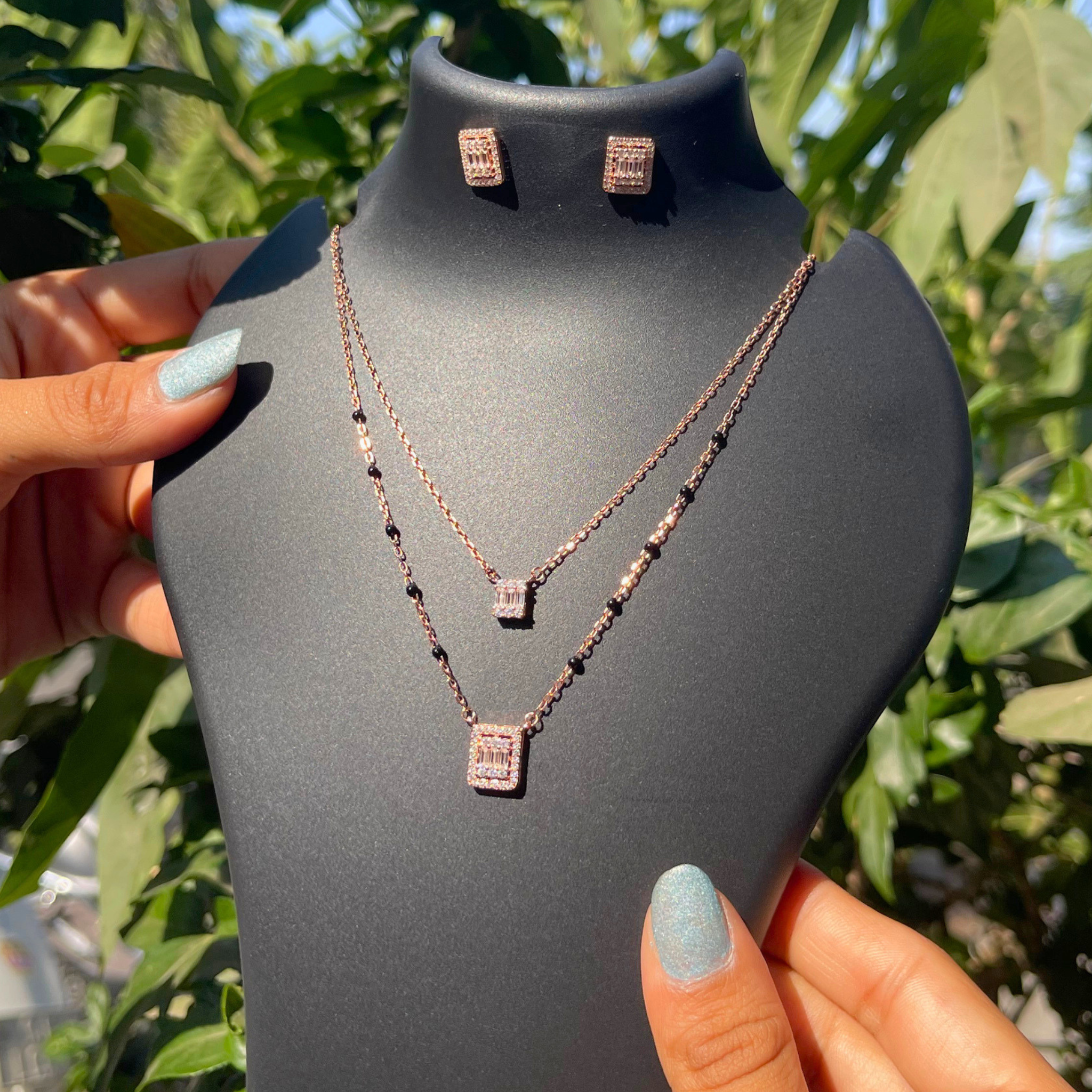 Rose Gold Layered Mangalsutra Set